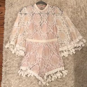 Lace tassel romper